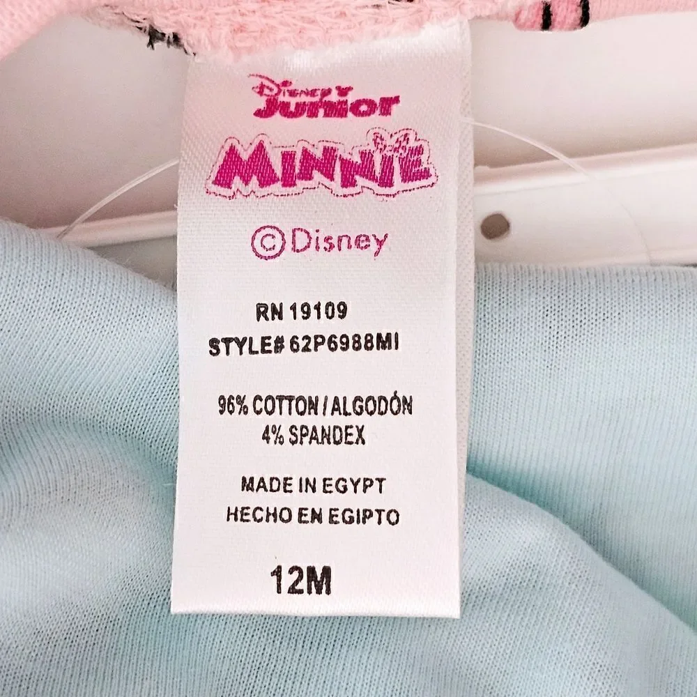 New! Disney Minnie Mouse 2 Piece Long Sleeve Ruffle Top Legging Baby Toddler Set